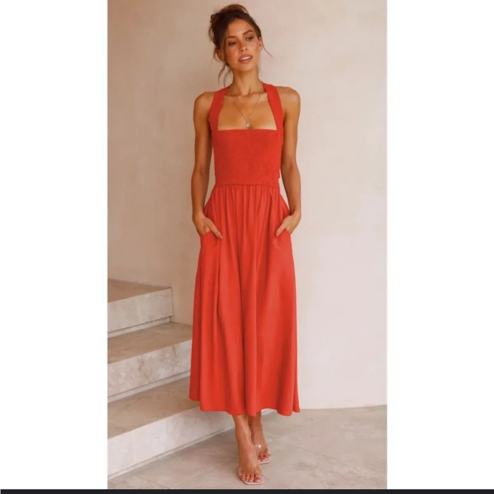 Cross back midi dress